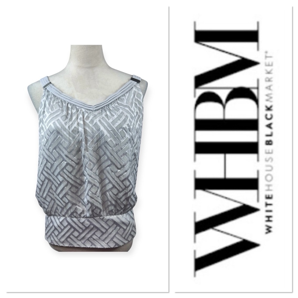 White House Black Market gray and silver burnout tank size medium